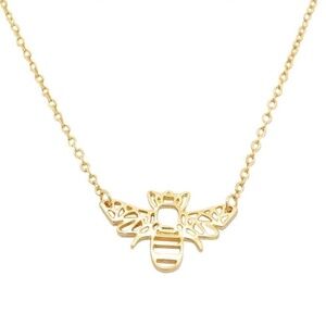 *DELFINA* Gold Honeybee Design Fashion Necklace